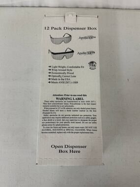Oberon Apollo XR T721-70 Safety Glasses Wrap Around ANSI Z87.1 12 Pack Box
